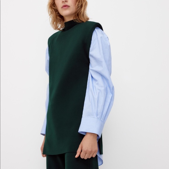 Zara knit sleeveless top w/ shoulder pads Small - Picture 3 of 7